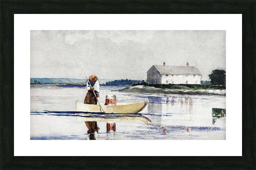 spearing eels Picture Frame print