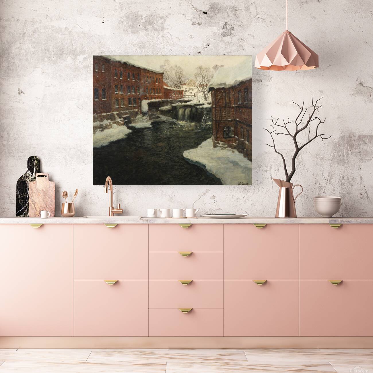 Mill Scene-Claude Monets Reproduction