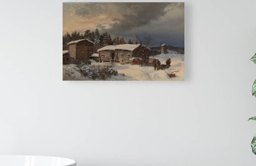Winter landscape with farmhouse in hame 1866  by FREDO2025