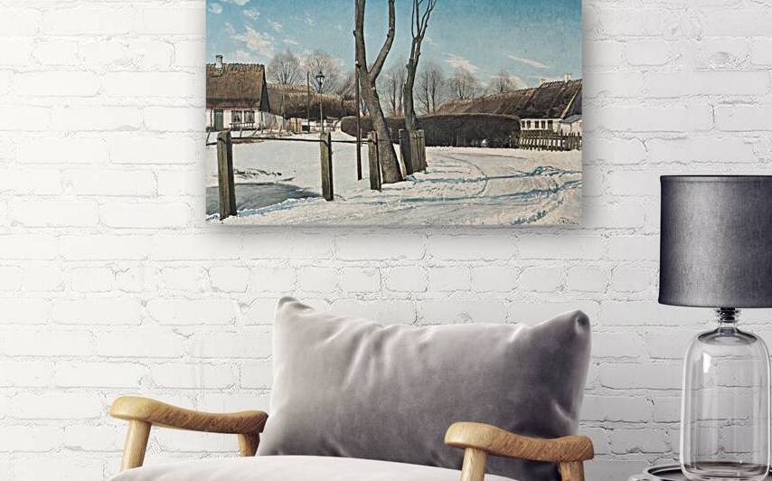 Snebillede Winter scene oil painting by FREDO2025