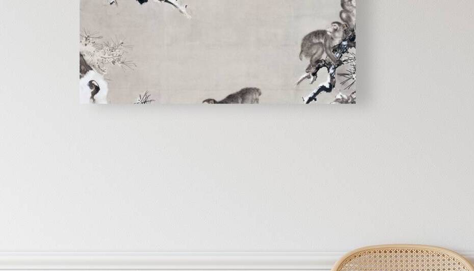 Monkeys and Pines 1853 Japanese Painting by FREDO2025