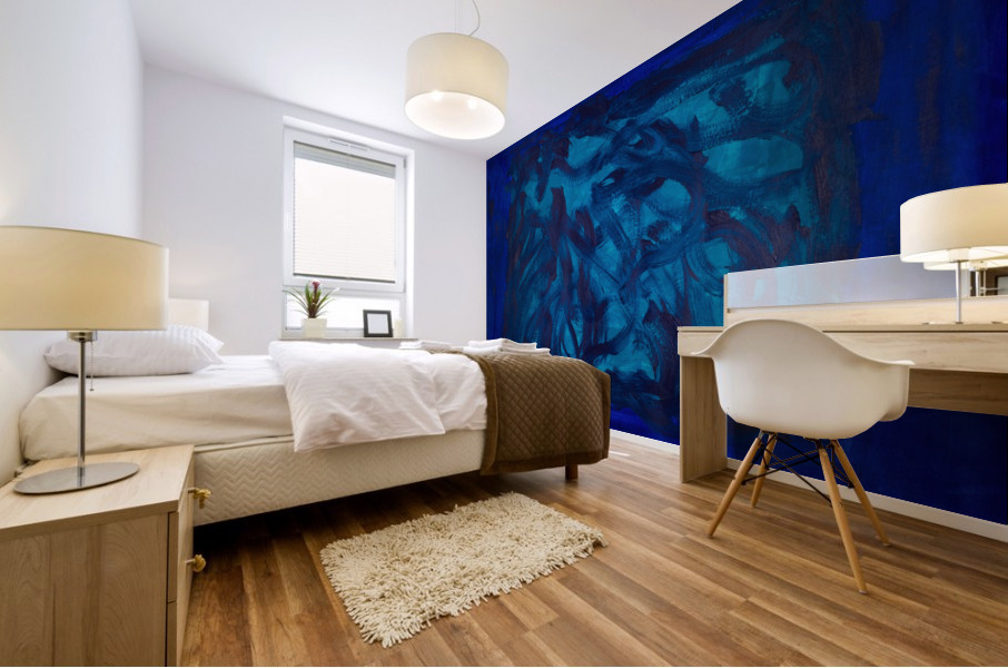 Blue Dimention Mural print