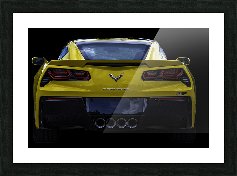 Yellow Vette Picture Frame print