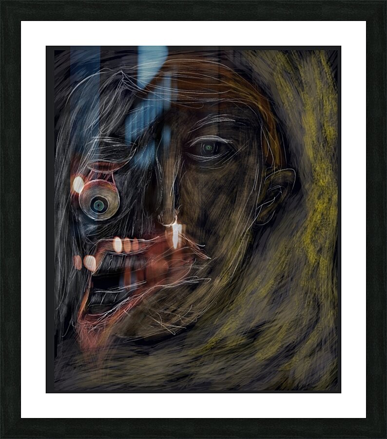 self destruction sketch Picture Frame print