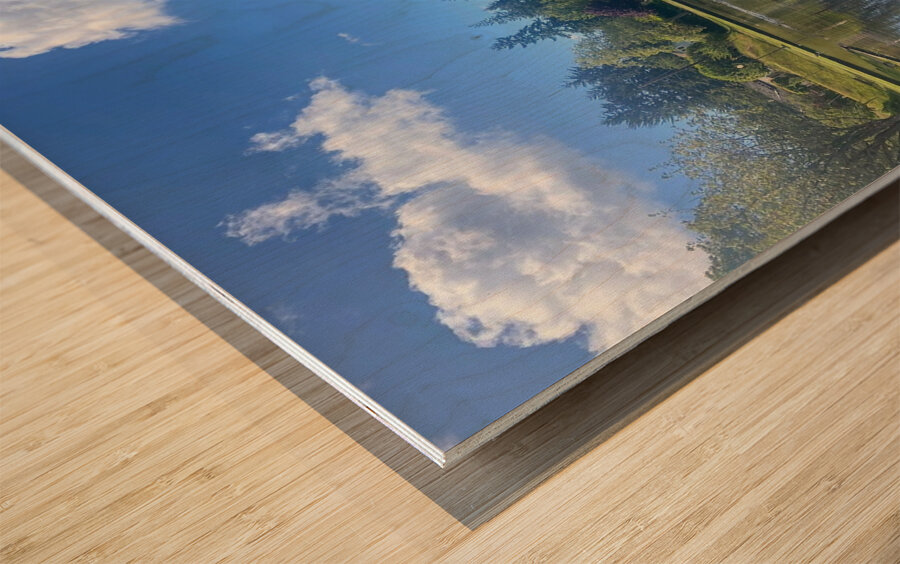 lake reflection  Wood print
