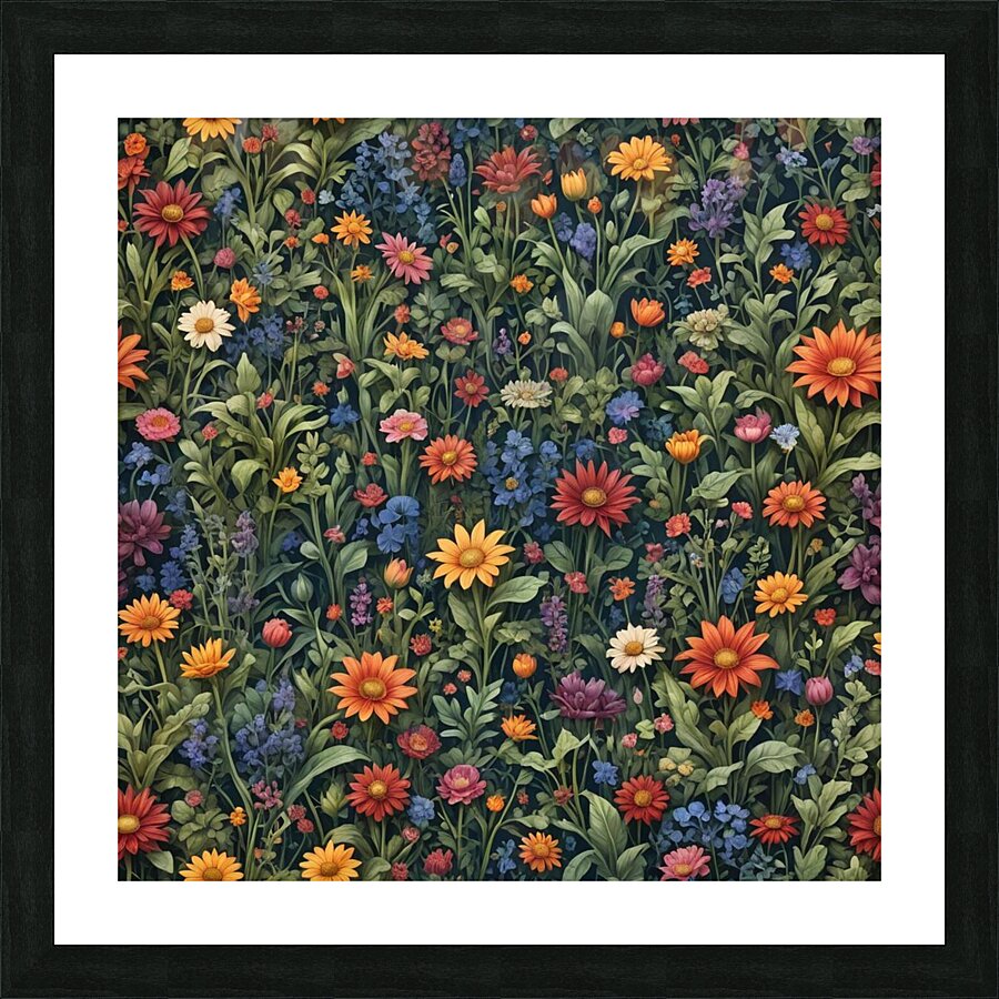 Flower pattern Picture Frame print