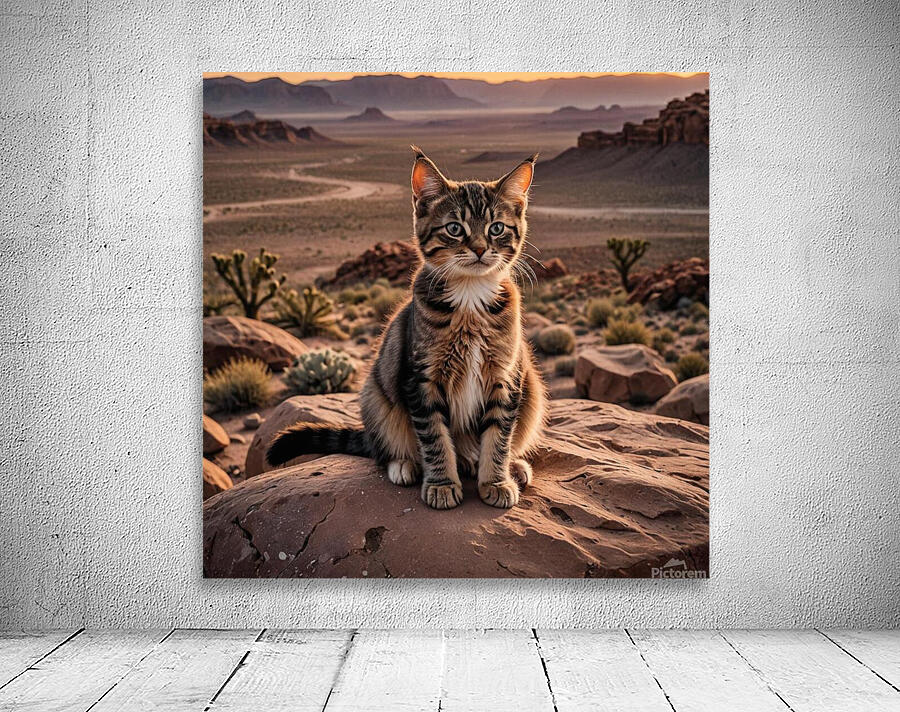 Cat in desert Wall Preview