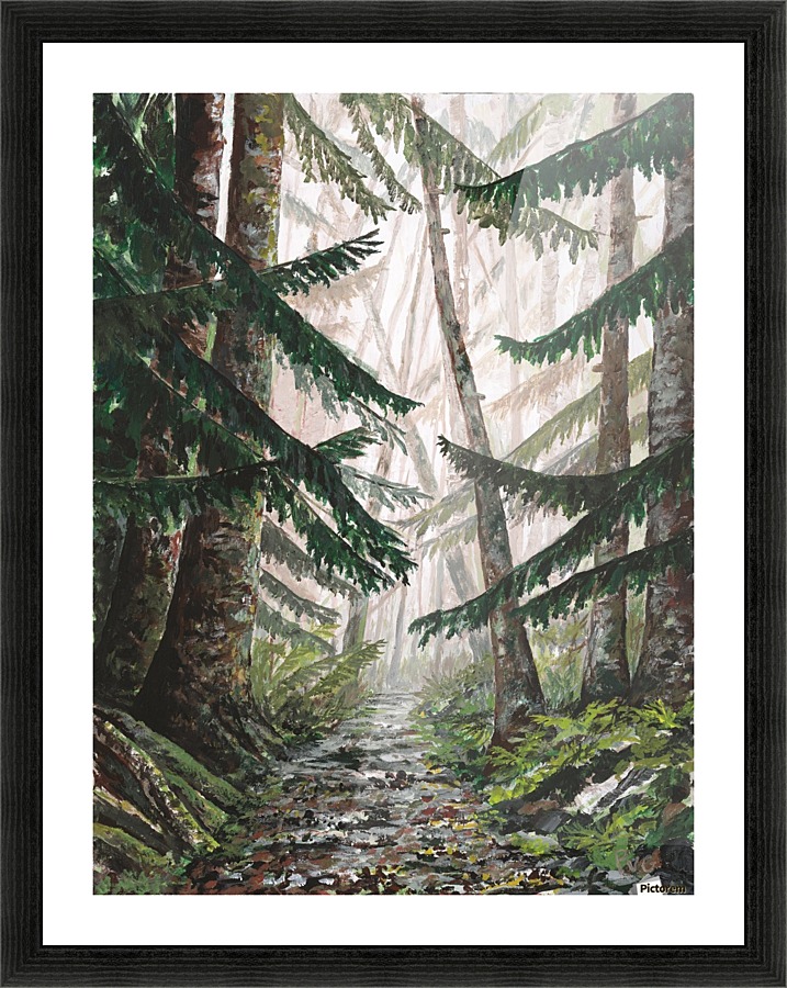 Misty path Picture Frame print