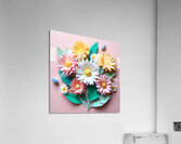  a vibrant bouquet of paper crafted flowers in paper-crafted Acrylic Print