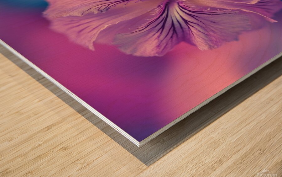 a stunning close up photograph of a delicate vibr Wood print