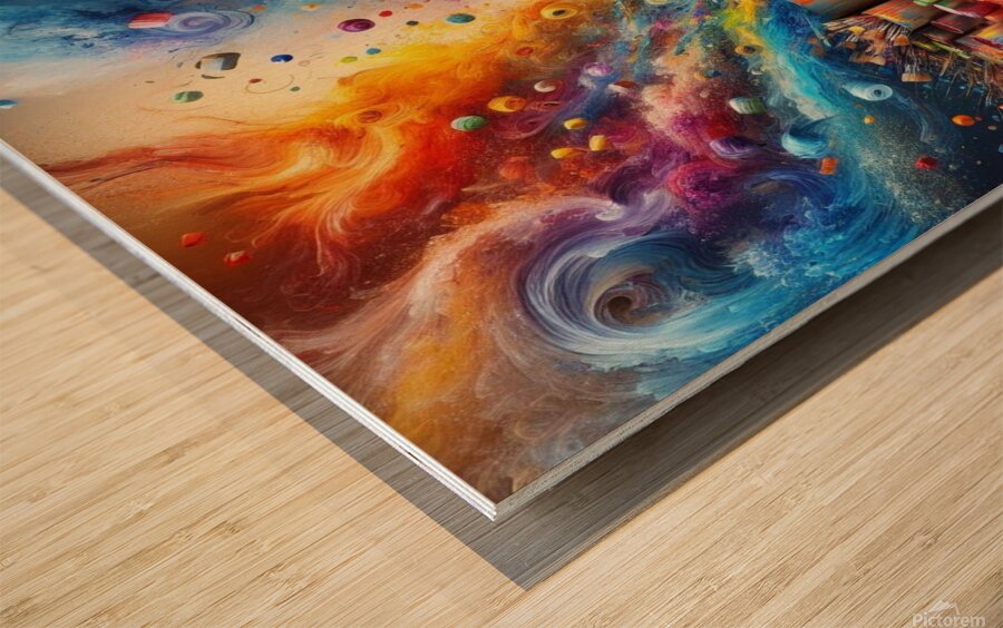 A vibrant symphony of colors Wood print