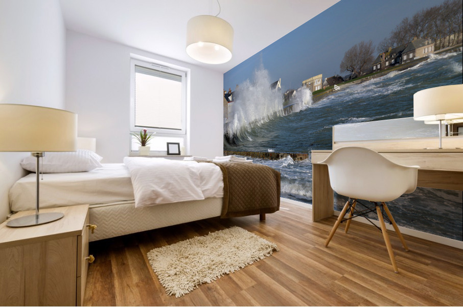 tempete sur la ville Mural print
