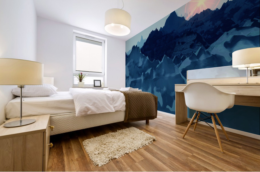 Montagnes matinales Mural print