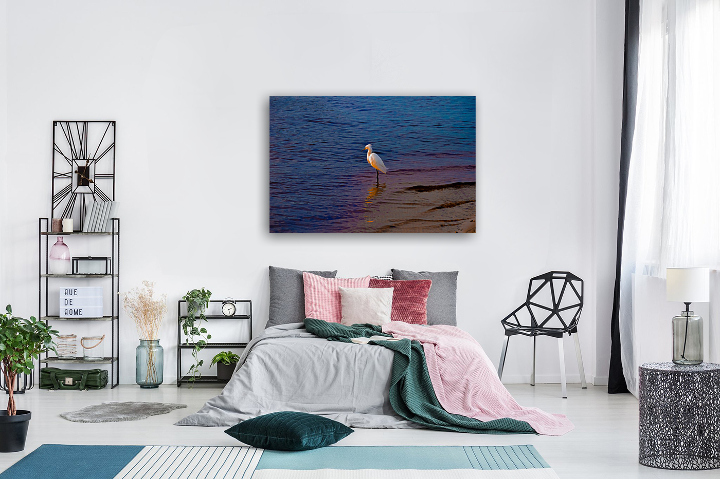 Egret at Sunset Reproduction