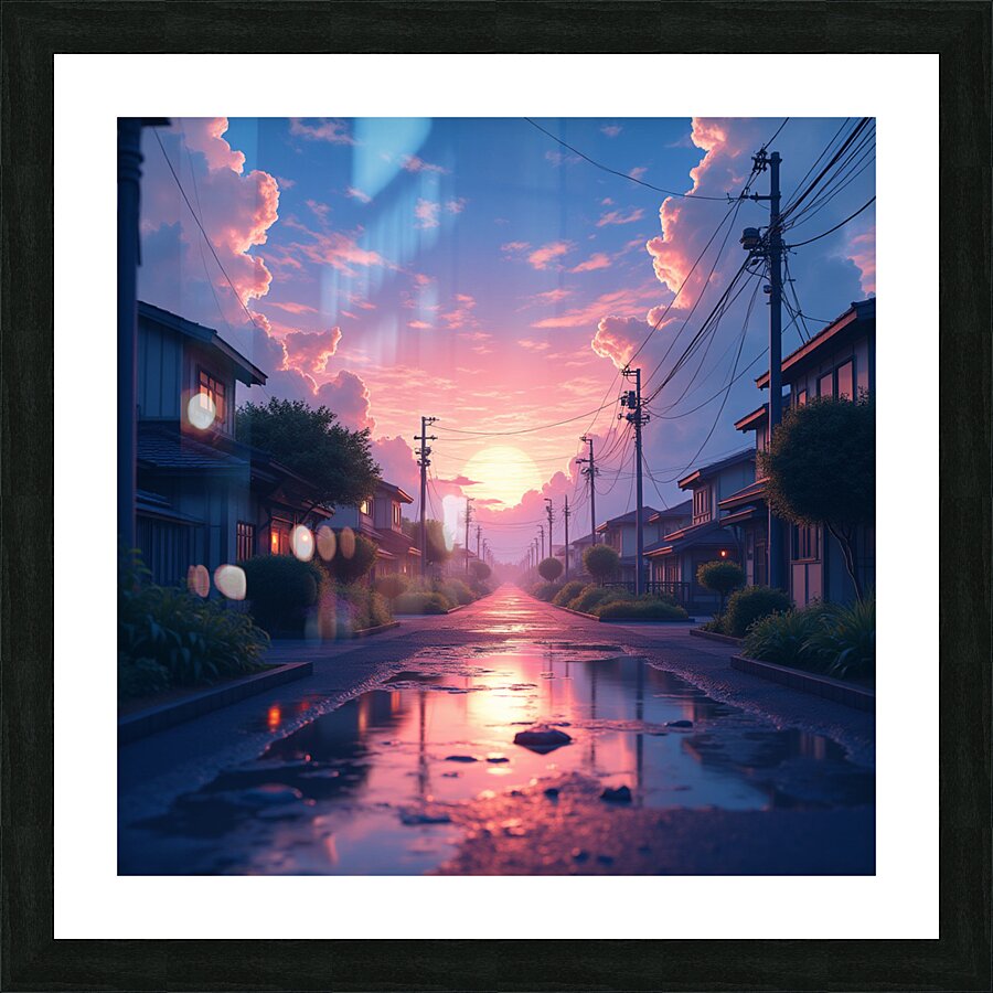 Prismatic Whispers in the Urban Mist Picture Frame print