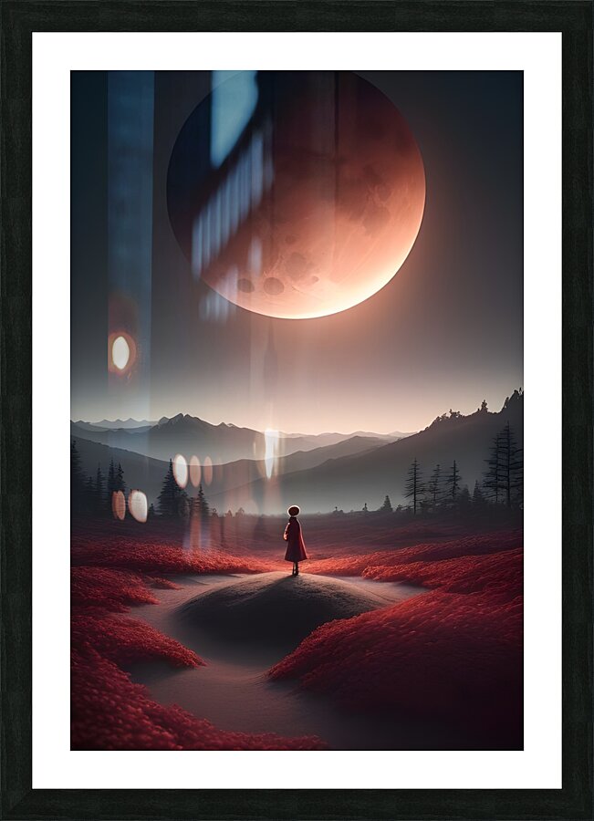 Moonlight in the darkness Picture Frame print