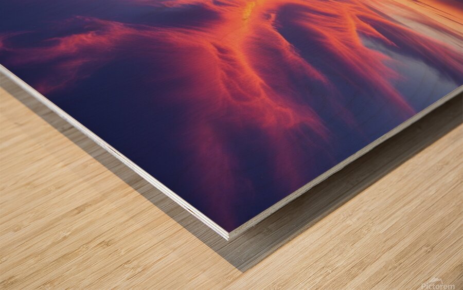 Sunset and twilight Wood print