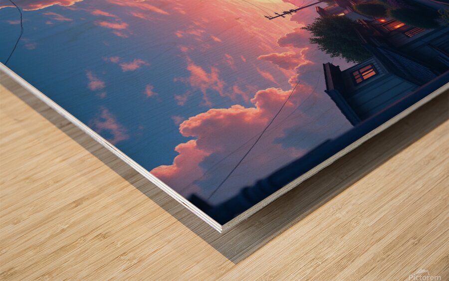 Prismatic Whispers in the Urban Mist Wood print