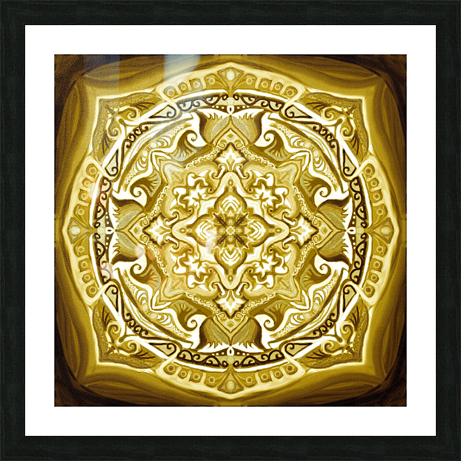 Amarige Gold Celtic Mandala Picture Frame print