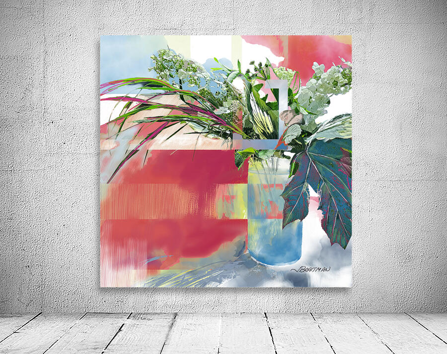 Grasses and Hydrangea Wall Preview