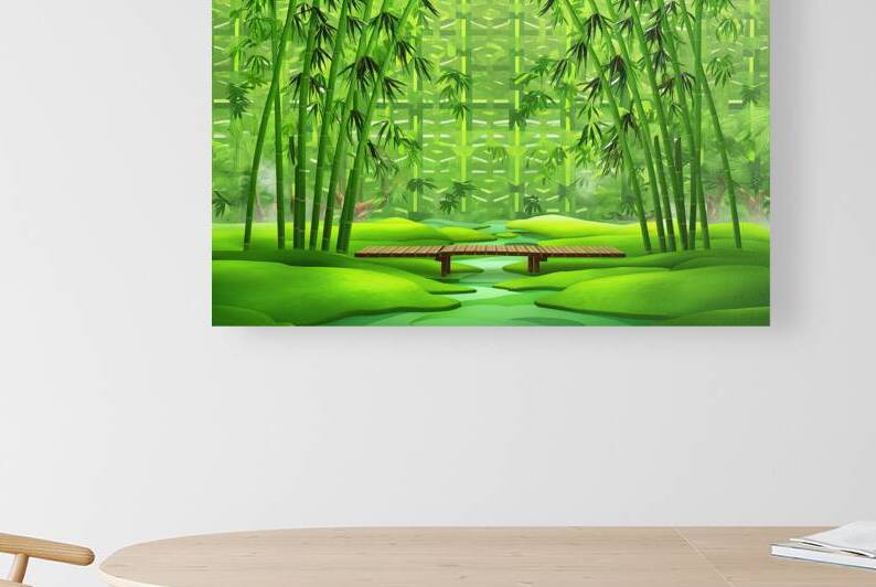 pattern background green bamboo forest in a park by Gheorghe Stanescu
