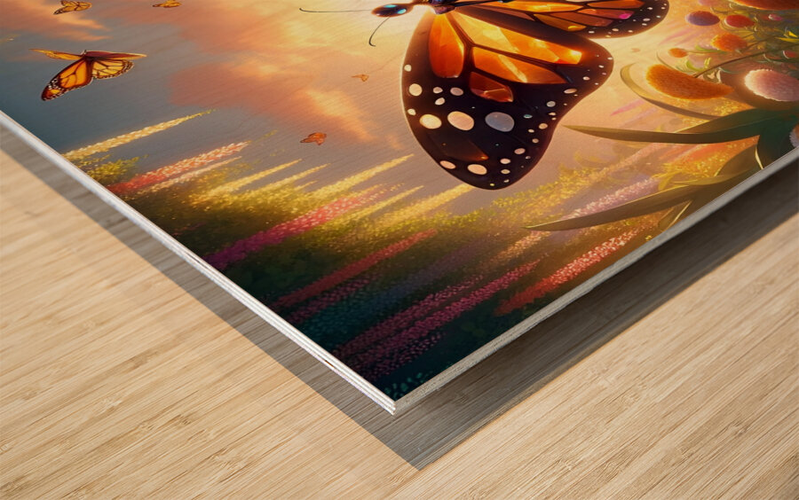  Butterfly connection  Wood print