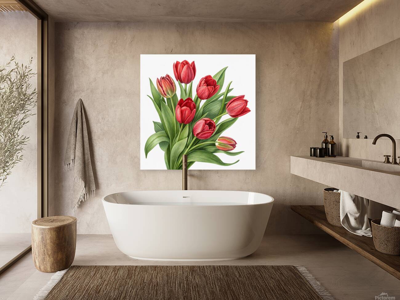 Radiant Red Tulips: A Timeless Floral Elegance 1 Reproduction