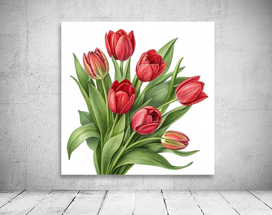 Radiant Red Tulips: A Timeless Floral Elegance 1 Wall Preview
