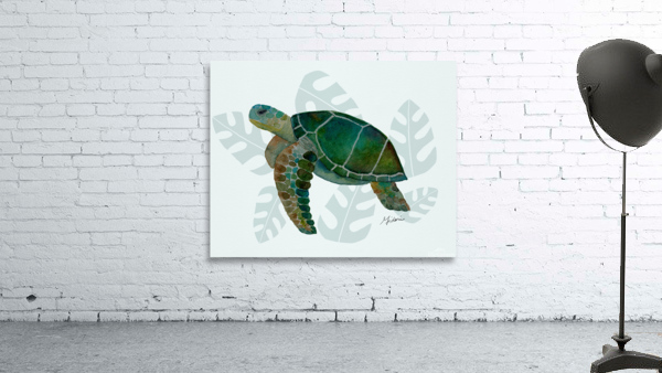 Sea Turtle with Monstera Wall Preview