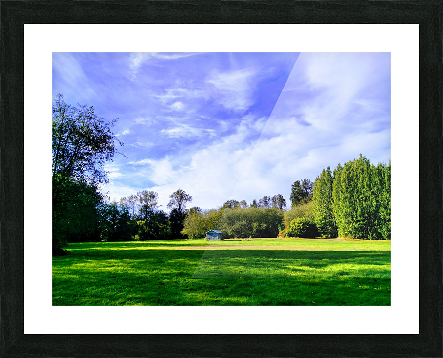 CABIN IN A CLEARING Picture Frame print