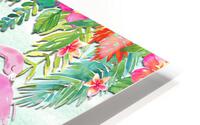 Three Flamingos In Paradise  HD Metal print
