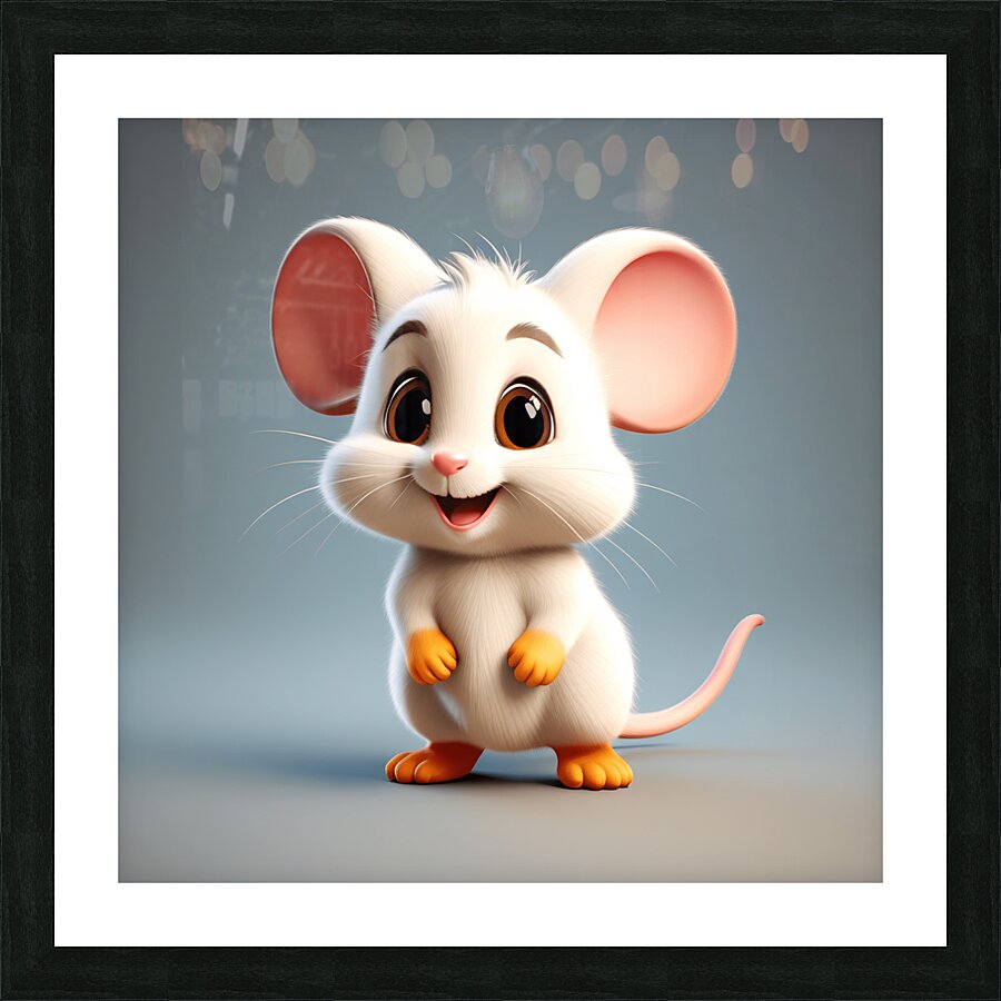 44 cute little cartoon looking mouse Picture Frame print