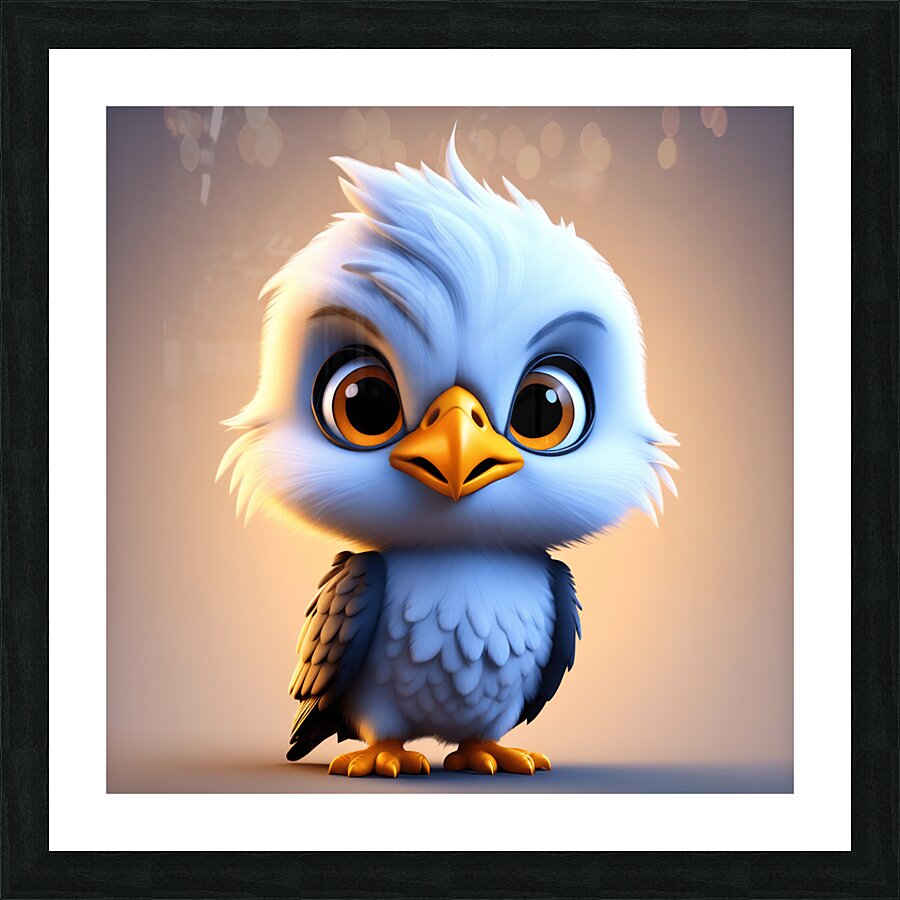 12 cute little cartoon looking hawk Picture Frame print