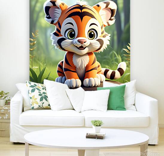 31 cute little cartoon looking tiger Reproduction