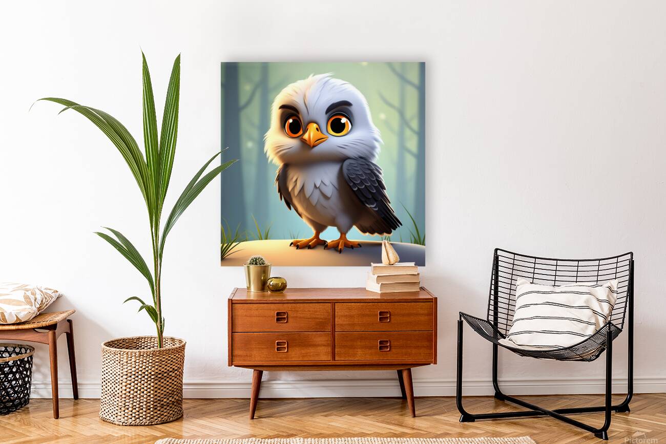 11 cute little cartoon looking hawk Reproduction
