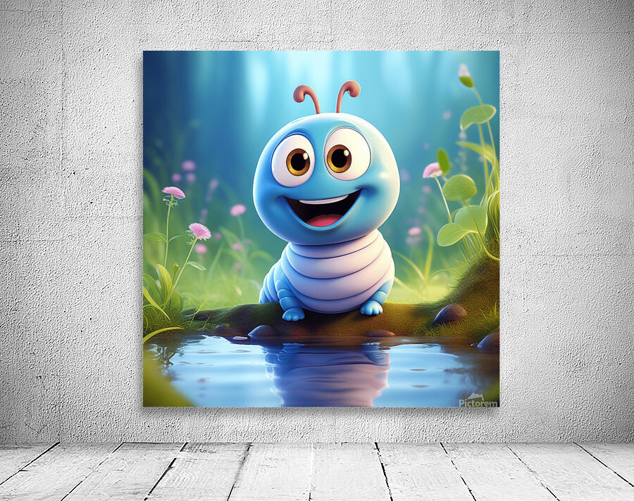 14 cute little cartoon looking worm Wall Preview