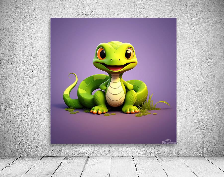 2 cute little cartoon looking snake Wall Preview