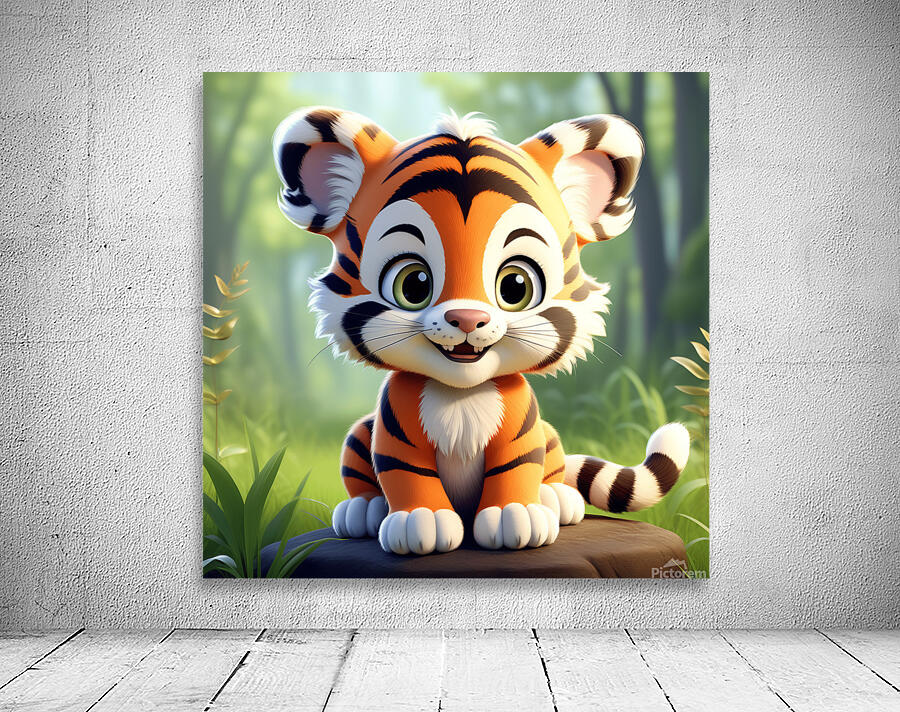 31 cute little cartoon looking tiger Wall Preview