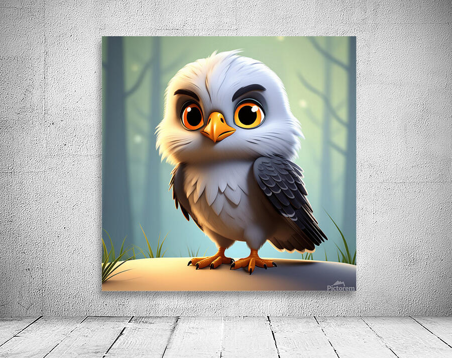 11 cute little cartoon looking hawk Wall Preview