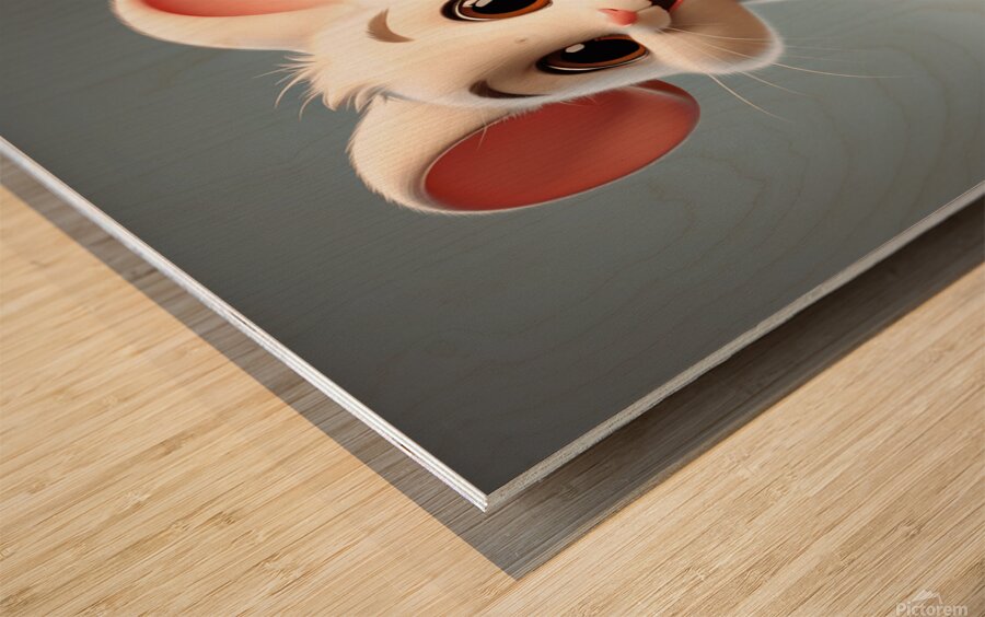 44 cute little cartoon looking mouse Wood print