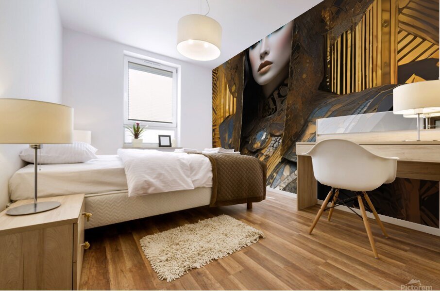 GEISHA KLIMT PORTRAIT   IMG 1264 Mural print