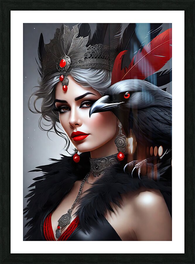 CROW WOMAN PORTRAIT   IMG 0430 Picture Frame print