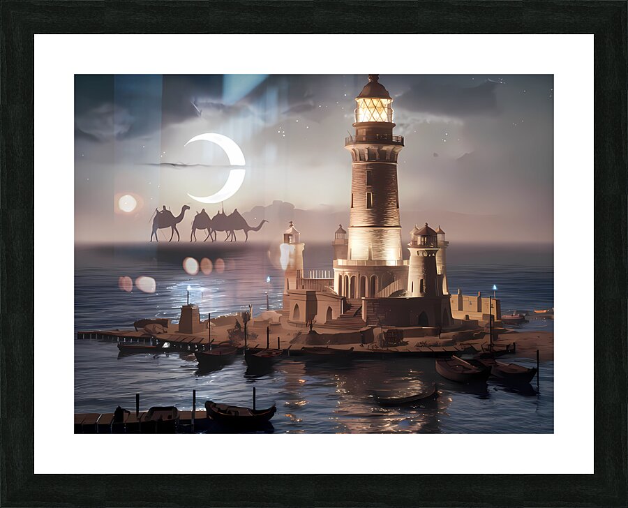 Alexandria Lighthouse Picture Frame print