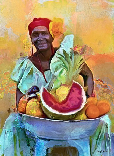CARIBBEAN SCENES - FRUIT LADY-2 Digital Download