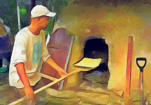 OLE TIME CARIBBEAN SCENES - BAKING IN DE MUD OVEN Digital Download