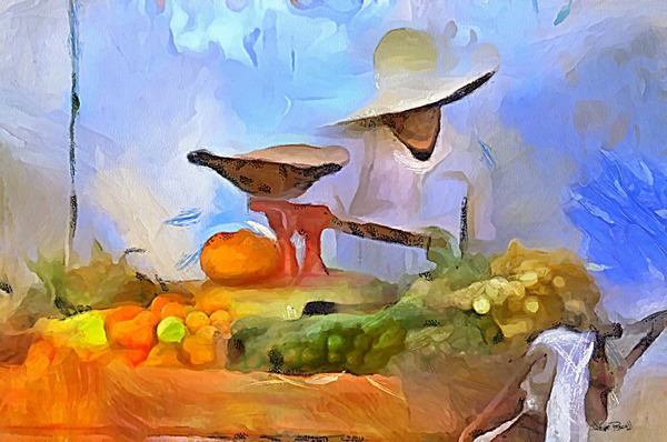 OLE TIME CARIBBEAN SCENES - VENDOR AND SCALE Digital Download