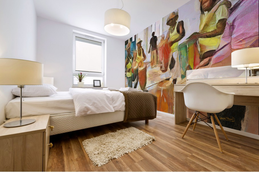 Caribbean Scenes - Folk Drummers Impression murale