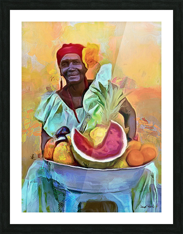 CARIBBEAN SCENES - FRUIT LADY-2 Picture Frame print