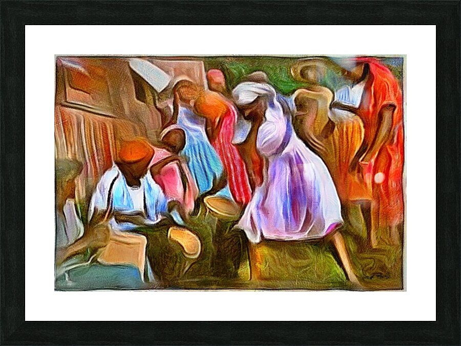 CARIBBEAN ART - BONGO DRUM RHYTHM Picture Frame print