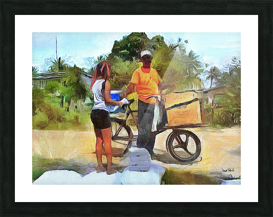 caribbean scenes - village vendor Picture Frame print